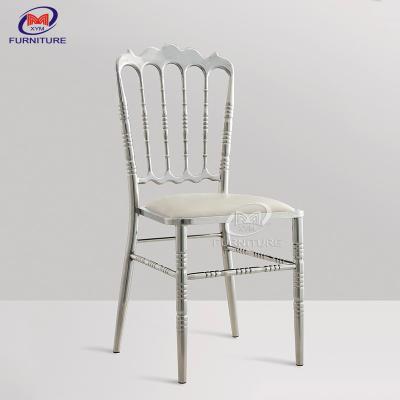 China Brushed Silver Napoleon Stainless Steel Chair And Table For Bistro for sale