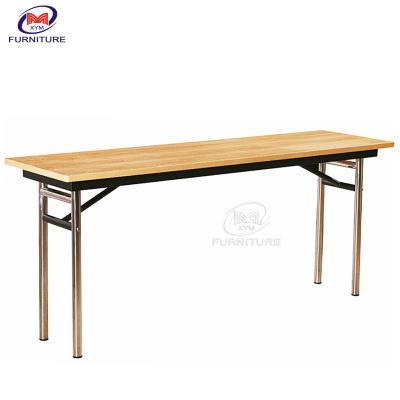 China Folding Rectangle Hotel Banquet Table Stainless Steel Frame for sale