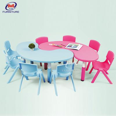 China U Shape Half Moon Preschool Table And Chairs childrens plastic chairs For Kindergarten for sale