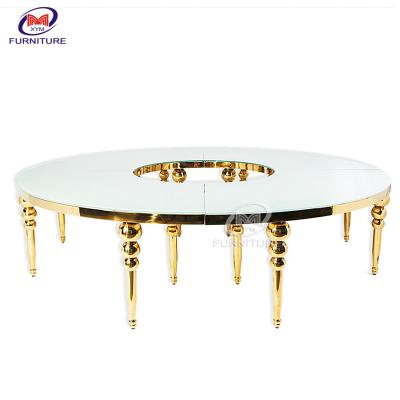 China Gold Luxury SS Round Wedding Tablescapes Round Tables Half Moon for sale