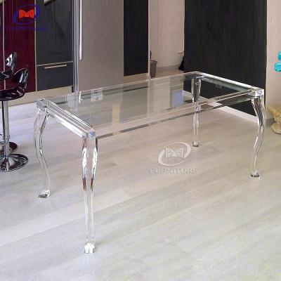 China ODM Rectangle Plastic Coffee Clear Acrylic Table Commercial Furniture for sale