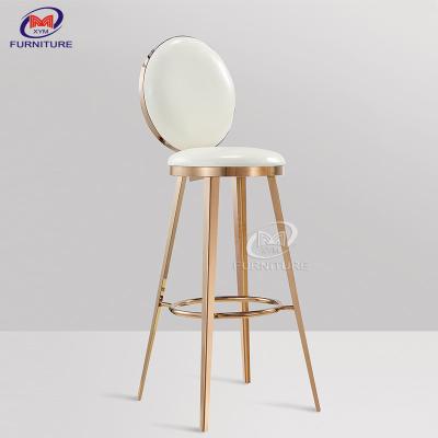 China 280kg Stainless Steel PU Leather Counter Stools Chair Round Back For Kitchen for sale