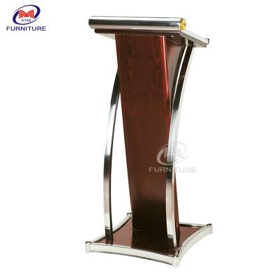China Stainless Steel MDF Wooden Rostrum Podium for Hotel for sale