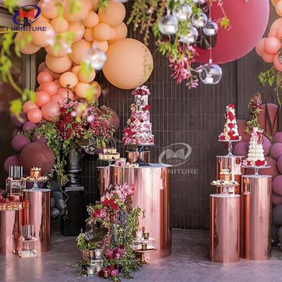 China Stainless Steel Pedestal Flower Pillar Wedding Column Stand Display For Party for sale