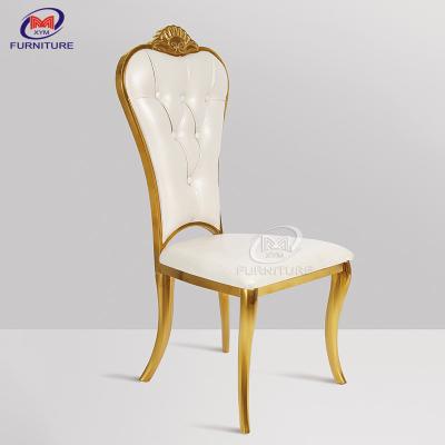 China Gold Padded Stainless Steel Wedding Chair For Banquet Reception for sale