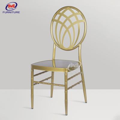 China Stackable Metal Reception Wedding Chiavari Chair In Bulk Round Back 4.5KG for sale