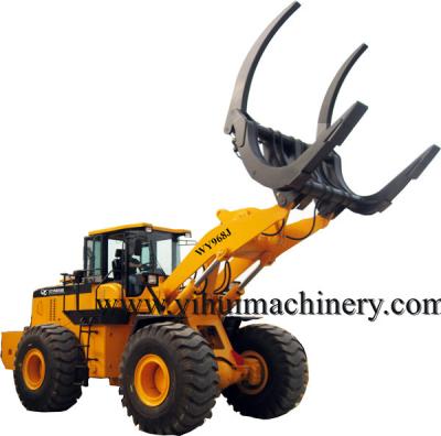 China Chinese wenyang machinery   log loader WY968J 8ton with log grapple for sale