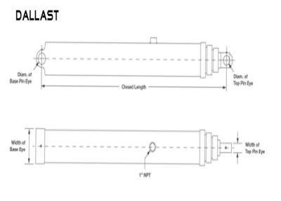 Chine bâti télescopique à simple effet de Pin de 3 4 5 séries du cylindre MH 2000 livres par pouce carré de pression à vendre