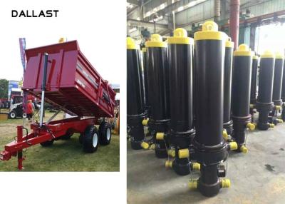 China Welded Dump Truck Tipper Trailer Single Acting Telescopic Hydraulic Cylinders CE Marked for sale