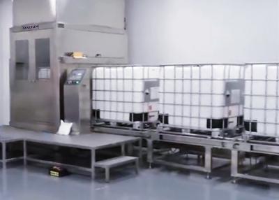 China IBC Fully Automatic Liquid Pallet Filling Machine With Long Driven Conveyor for sale
