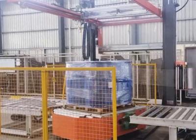 Китай Two-Nozzles 200L Fully Automatic Ex-Proof Chemical Liquid Filling Palletizing Wrapping Line продается