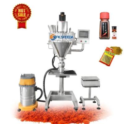 China FK-FP1 Semi Automatic Paste Seasoning Dry Fine Powder Filling Machine with Screw Measuring Mode for sale