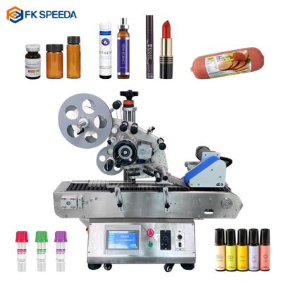 China Electric Desktop Automatic Horizontal Reagent Labeling Machine for Small Round Vials for sale