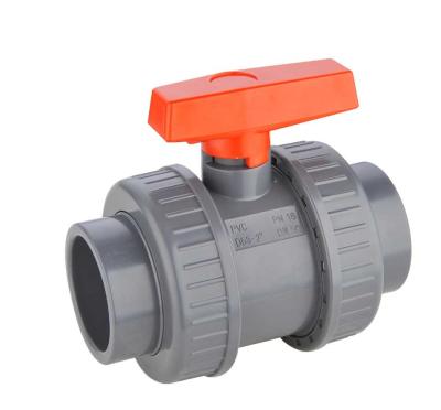 China Water PVC True Union Ball Valve Lightweight Anticorrosive Grey Color for sale