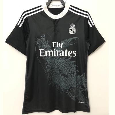 中国 クラブ レトロのサッカー ジャージは注文型のフットボールのジャージを黒くする 販売のため