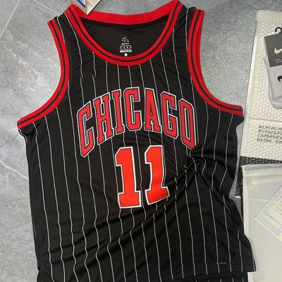China Black NBA Team Jerseys Quick Dry 11 Basketball Jersey Striped for sale