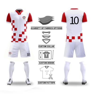China Plaid Print Custom Team Jersey Breathable Red White Soccer Jersey for sale