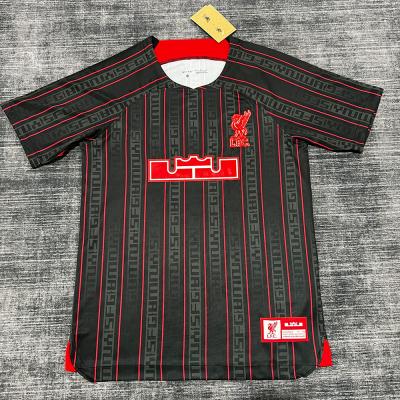China Edition Black Football Fan Version Jersey Wear Durable 100% Polyester Jersey for sale