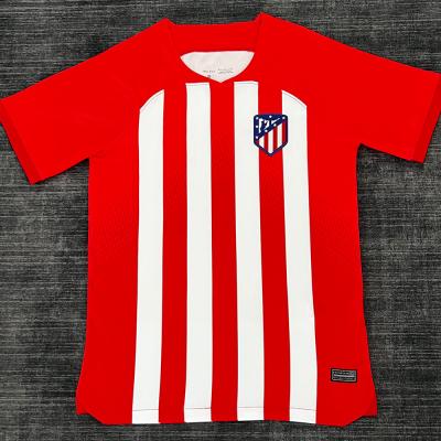 China 100% Polyester Football Team Jersey Tear Resistant Fan Striped Soccer Jersey for sale