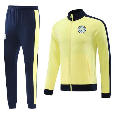 China Yellow Quick Dry Football Jersey Tracksuit Polyester Soccer Training Suit for sale
