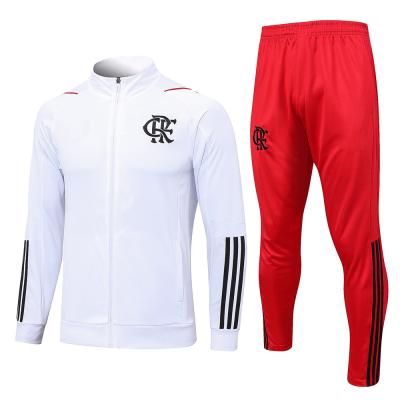 China White Football Training Tracksuit Long Drawstring Soccer Training Wear for sale