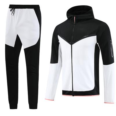 China Black White Football Team Tracksuits Hooded Football Training Shirt for sale