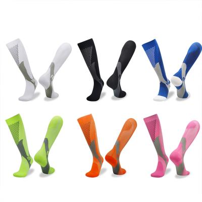 China Polyester Long Soccer Grip Socks Knee High Soccer Socks Reducing Muscle Vibration for sale