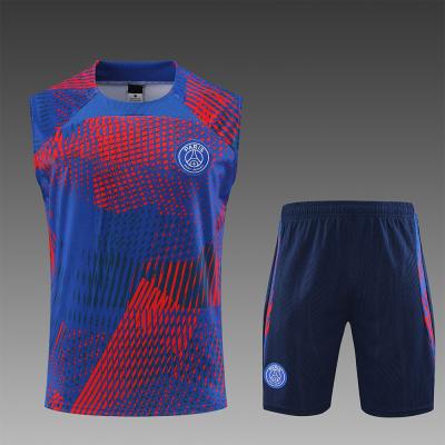 China Polyester Football Training Chest Vest Cutting Edge Blue Red Mens Football Vest for sale