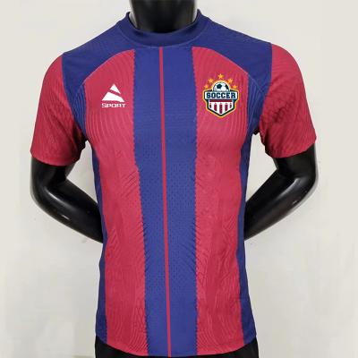 중국 Retro Club Team Uniform Training Football Sports Wear Men'S Soccer Jersey Blue And Red 판매용