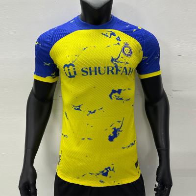 Chine Perméable Bleu Jaune Football Durable et Dynamique Version Joueur Jersey à vendre