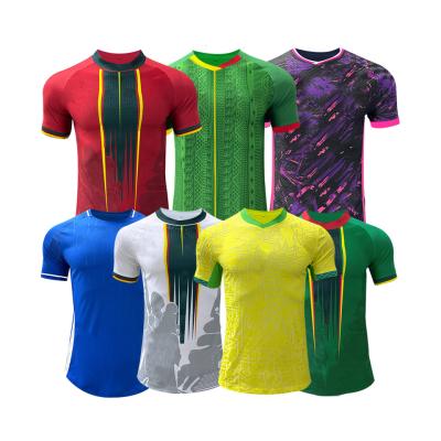 China Durable Africa Cup Player Version Jersey With Jacquard Dot Stripe Twill Plain Butterfly for sale