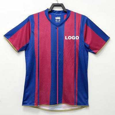 China Blue Red Polyester Vintage Retro Soccer Jerseys Quick Dry for sale