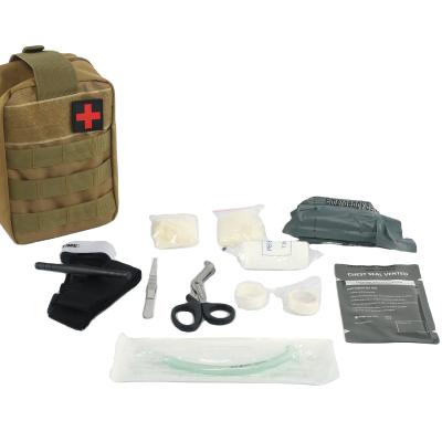 China Small Travel First Aid Kit Tourniquet Israeli Bandage Chest Seal Airway Blanket Trauma Pouch for sale