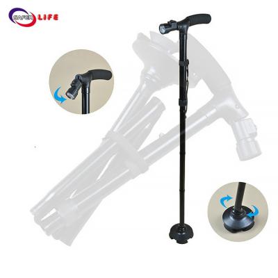China Hot Selling Home Care Folding Walking Cane Sticks  With Led Light For Elder for sale