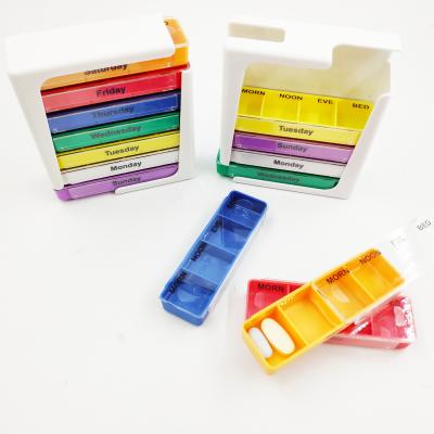 China 28 4 5 Pill Box Organizer 4 Times A Day Stackable AM PM Tablet Holder For Vitamin for sale