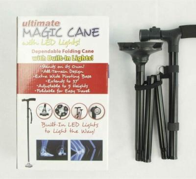China Folding Collapsible Cane Walking Stick  folding cane with built in lights for sale
