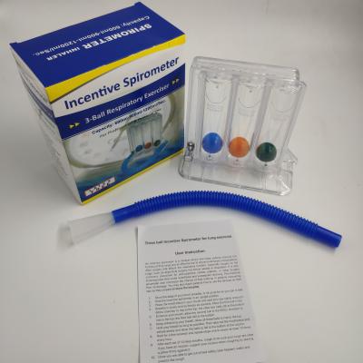 China Three balls lung exercise spirometer mouthpiece respiratory exerciser machine Te koop