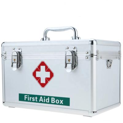 China Aluminium Shoulder Strap Emergency Medical Supplies Box Workshop metal First Aid Box Te koop