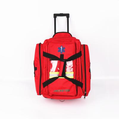 China Ambulance Kit EMS Trauma bag Medical Equipment Bag with wheel Earthquake Rescue Bag Ambulance Wheel Backpack for sale