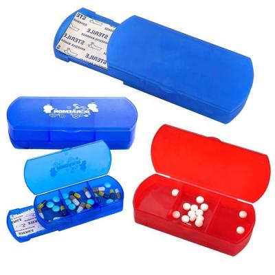 China Personal Prescription Pill Dispenser Box For Multiple Pills Pharmacy Plastic Band Aid Bandage Kit for sale