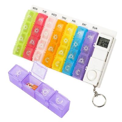 Китай Hot Selling Electronic Smart Box Medicine Case 7Day 4 Times A Day Weekly Pill Dispenser Four groups of reminder alarms продается