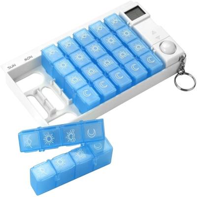 Chine Promotion reminder timer lock dispenser box timing alarm travel for self-timer weekly organizer electronics pill box 7 day à vendre