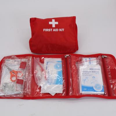 China Gauze Medical Tape Bandages Promotional Portable First Aid Bag Kit 2 Inch 1/2 Inch for sale