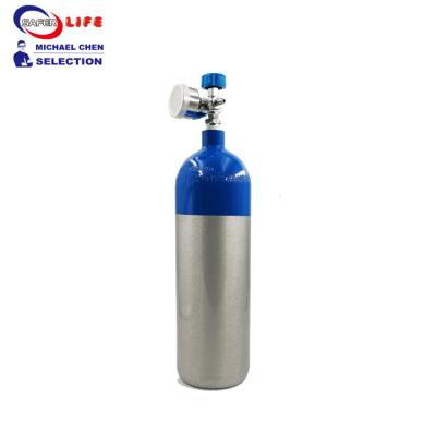 China Recipiente médico da garrafa do tanque de oxigênio 2L de Alumium Oxyen Cylander das fontes do equipamento dos primeiros socorros Oxyen para o hospital paciente à venda