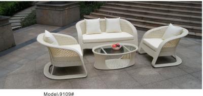 China el sofá de mimbre de la flor de los muebles de la rota 4pcs del modelo al aire libre de la armadura fijó con cushion-9019 en venta