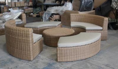 China sofá redondo seccional funiture-YS5738 commerical determinado de la forma de la luna de los muebles al aire libre de la rota de 5 pedazos en venta