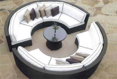 China 7 pedazos - sofá modular de mimbre al aire libre de la forma redonda de los muebles del jardín - YS5728 en venta