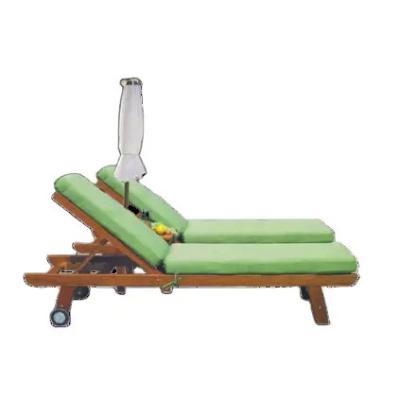China Wooden Beach club furniture teak beach bed Outdoor chaise lounger chair teak---6058 for sale