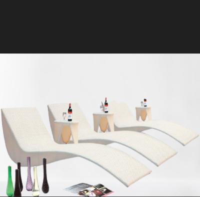 China Beach hotel outdoor furniture set patio daybed swimming pool wicker rattan plastic sunbathing chair---6239 en venta
