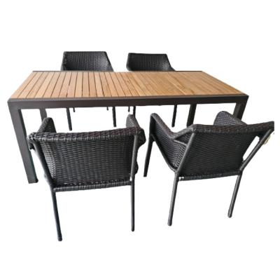 China Furniture Outdoor hotel Patio Garden Terrace Teak Wood dining table and dining Chairs set---YS6621 en venta